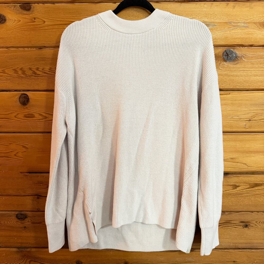 Lululemon Merino Wool-Blend Ribbed Crewneck Sweater 12 Opal